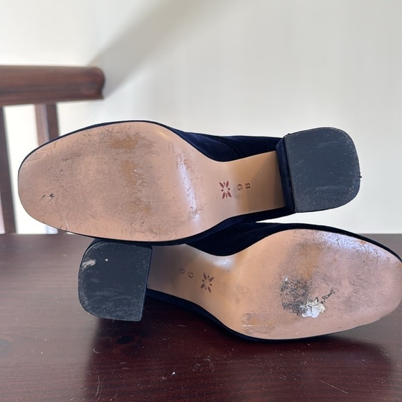 Bcbgeneration BCBG blue velvet lace up chunky heeled boots size 9 Victorian - Picture 8 of 11